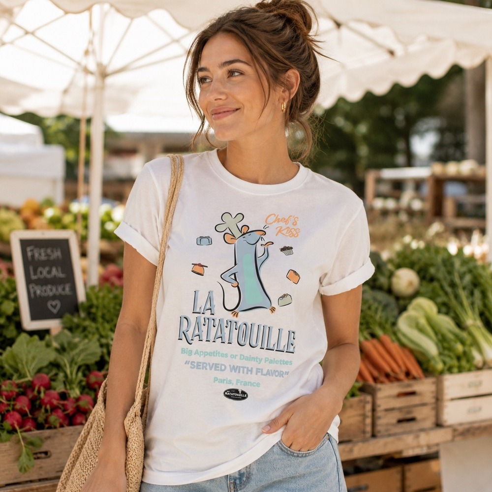 Disney Pixar Ratatouille Chefs Kiss Graphic T-Shirt White Small NWT